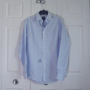 JoS A. Bank Blue Tartan Button Up Dress Shirt S-16